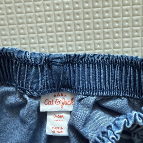 Carter’s|Baby girl summer outfit,White bodysuit with fox print & denim shorts• - Picture 5 of 5